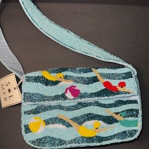 NWT Sol And Mer Viral beach diver swimmer Beaded Bag Shoulder Bag NWT